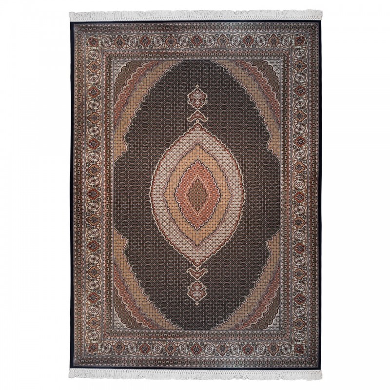 فرش ماشینی پاتریس طرح ریزماهی زمینه سرمه ای 1050 شانه