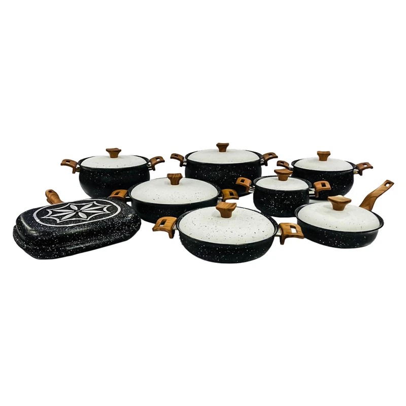 سرویس پخت و پز 16 پارچه هاناتک مدل خمره ای کلاسیک