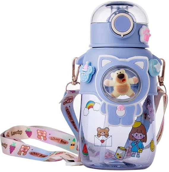 قمقمه کودک مدل نی دار عروسکی طرح خرس گنجایش 680 ميلي لیتر