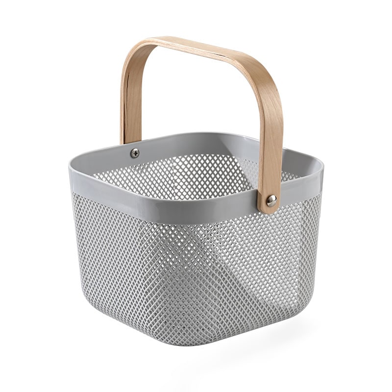 سبد مربع دسته چوبی لیمون مدل : 242359