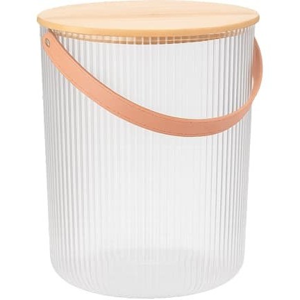 سطل شیاردار درب چوبی 12 لیتر لیمون با بدنه اکرولیکی کد: 245559