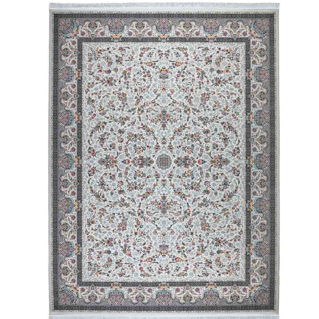 فرش  پاتریس افشان سی گل کرم ۱۵۰۰ شانه (ارسال رایگان)