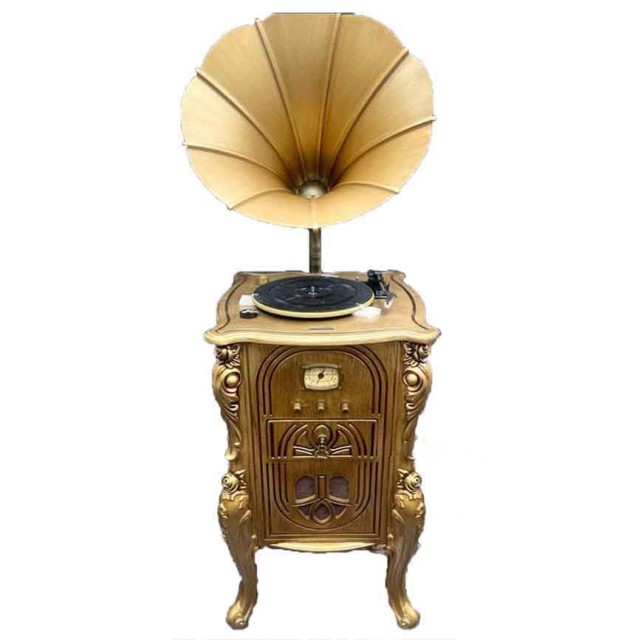 گرامافون ایستاده آنتیک سری 2208 طلایی (ارسال رایگان)