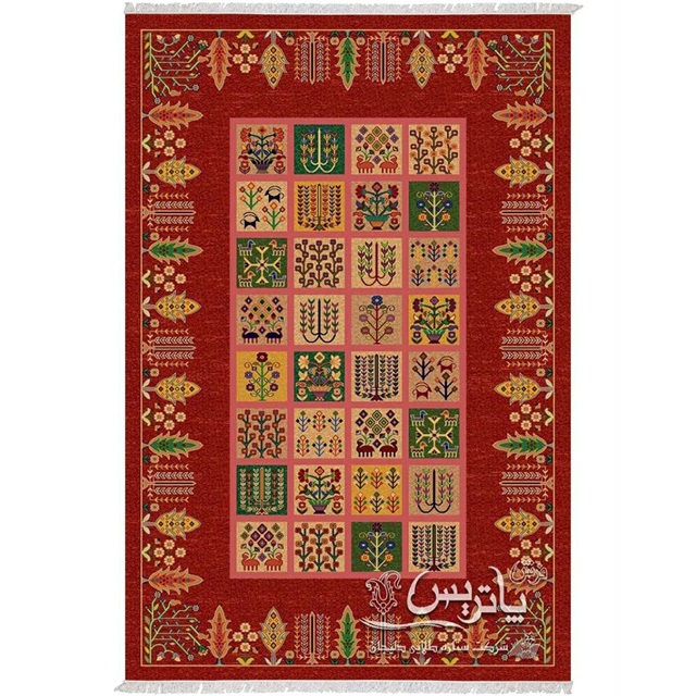فرش گلیم پاتریس حنان عنابی ۴۰۰ شانه