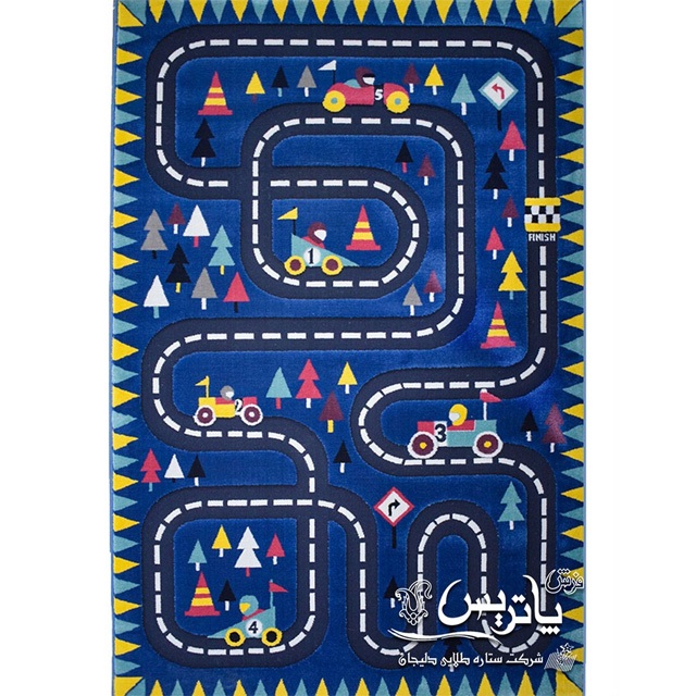 فرش گلیم پاتریس رالی آبی ۴۰۰ شانه