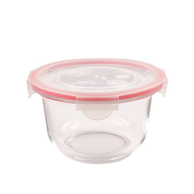 کاسه گرد شیشه ای دربدار کوچک 1/2 لیتر  لیمون کد2077