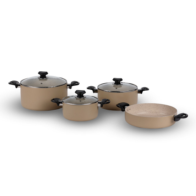 سرویس قابلمه 7 پارچه اورانوس مدل مگنولیا بژ