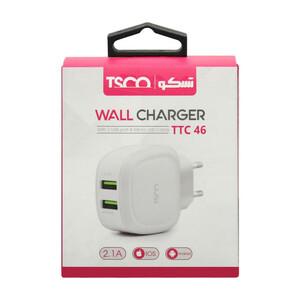 شارژر دیواری تسکو مدل TTC 46 به همراه کابل تبدیل microUSB