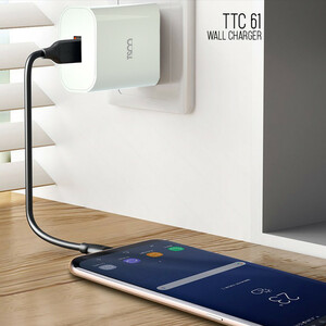 شارژر دیواری تسکو مدل TTC61 به همراه کابل تبدیل USB-C