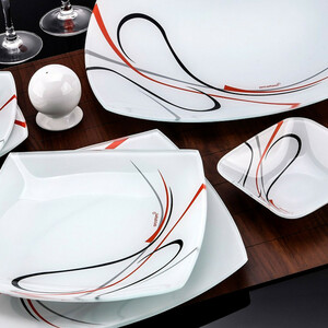 سرویس 25 پارچه غذاخوری شیشه ای آرکوفام طرح دایان