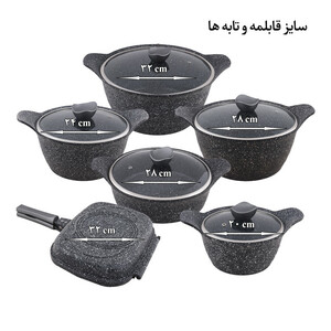 سرویس پخت و پز 12 پارچه دالتون طرح گرانیت