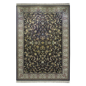 فرش پاتریس طرح افشان شهسوار زمینه سرمه ای 700 شانه