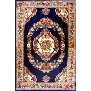 فرش پاتریس طرح گلاب سرمه ای