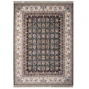 فرش ماشینی طرح شاه نشین سرمه ای 1200 شانه