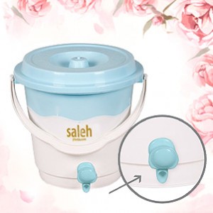 سطل دو رنگ 14 قفلی شیردار صالح 3114