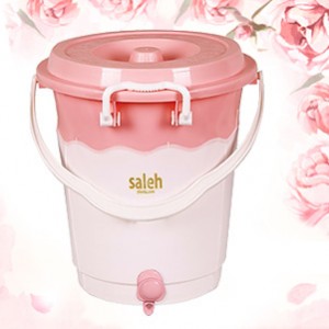 سطل دو رنگ 18 قفلی شیردار صالح 3118