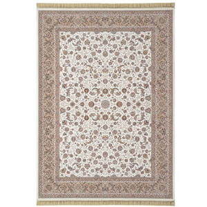 فرش ماشینی محتشم طرح نیلگون زمینه کرم 1200 شانه