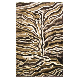 فرش ماشینی پاتریس طرح حانا زمینه قهوه ای