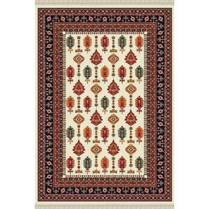 فرش ماشینی ساوین طرح سارگل زمینه کرم