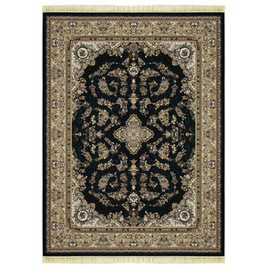 فرش ماشینی محتشم طرح هاله زمینه سرمه ای 700 شانه