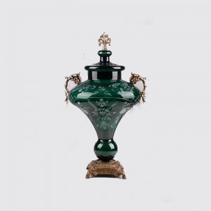 شکلات خوری ( جام) دست ساز بلور مدل 10162 سبز