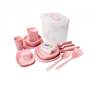 سرویس مسافرتی 60 پارچه 6 نفره صورتی پاستیلی لیمون کد:10653