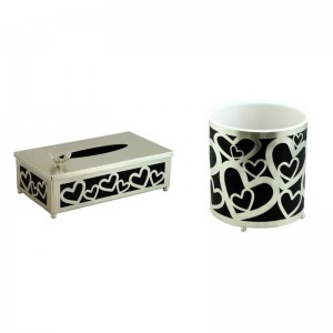 ست سطل و جا دستمال سالی نو مدل قلب کد N-428