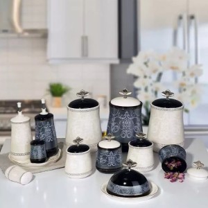 سرویس ادویه پاسماوری 14 پارچه روشا گل دار کد 504