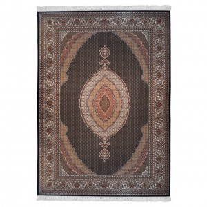 فرش ماشینی پاتریس طرح ریزماهی زمینه سرمه ای 1050 شانه