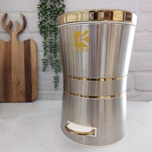 سرویس ۱۸ پارچه  کمر باریک استیل  Mrs  درب طلایی