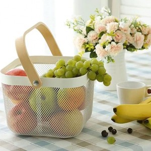 سبد مربع دسته چوبی لیمون مدل : 242359