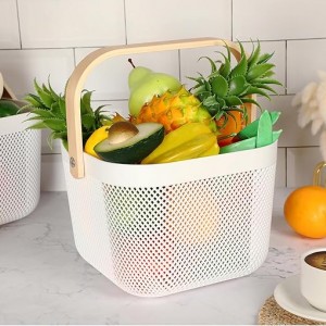 سبد مربع دسته چوبی لیمون مدل : 242359