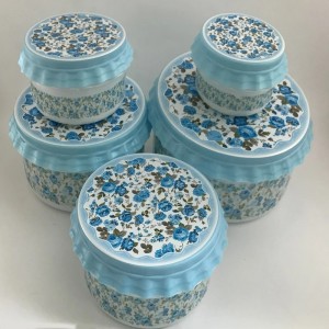 ظرف نگهدارنده  5 عددی کاوه پلاست مدل گلدار