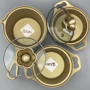 سرویس قابلمه 5 پارچه چدن گرانیتی کودک پیلو (Pilau)