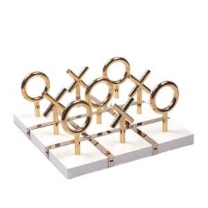 مجموعه بازی صفر و ضربدر ایستاده سفید و طلایی