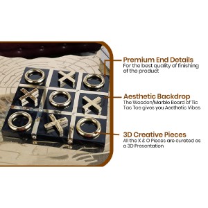 بازی رومیزی تیک تاک مشکی طلایی