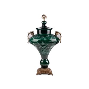 شکلات خوری ( جام) دست ساز بلور مدل 10162 سبز