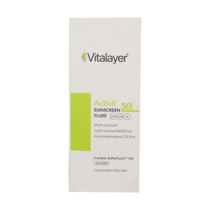 فلوئید ضدآفتاب بی‌رنگ ویتالیر مدل Activit SPF 50