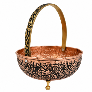 سبد میوه خوری مسی مدل لب چین