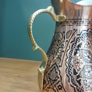 پارچ مسی اردکی الماس تراش دسته برنجی  نانو