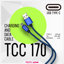 کابل تبدیل USB به USB-C تسکو مدل TCC 170 طول 1 متر