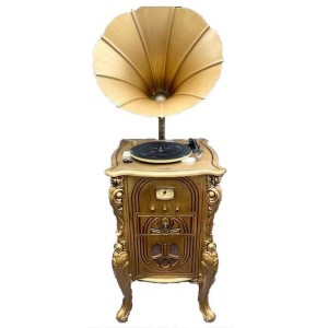 گرامافون ایستاده آنتیک سری 2208 طلایی (ارسال رایگان)