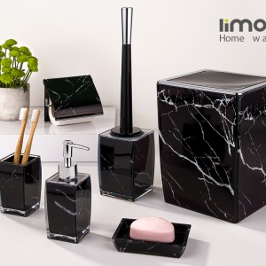 ست بهداشتی کلاسیک طرح ماربل کد 2023 مشکی سفید