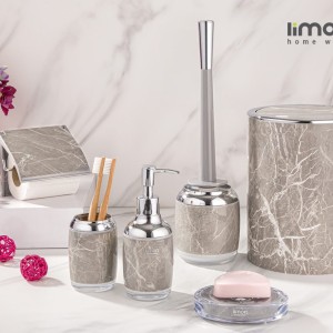 ست بهداشتی رومانتیک طرح ماربل کد 2024 طوسی