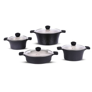 سرویس قابلمه چدن گرانیتی 8 پارچه ساپر