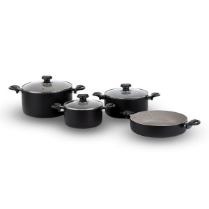 سرویس قابلمه 7 پارچه اورانوس مدل مگنولیا مشکی