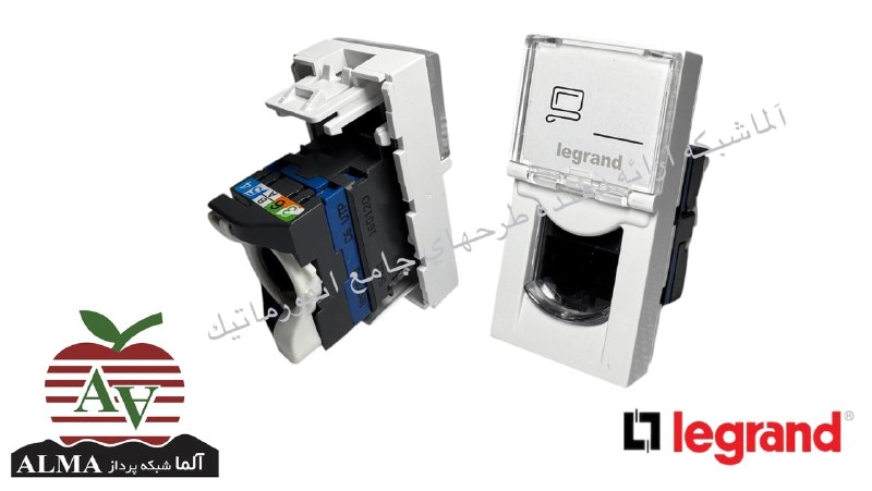 کیستون (پریز) شبکه Cat6UTP لگراند (باریک) 1 ماژول 76561