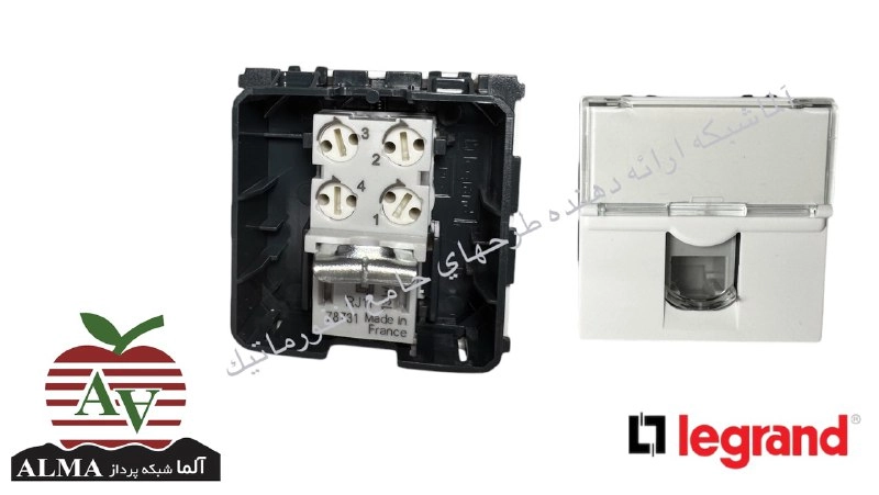 کیستون (پریز) تلفن Cat3-RJ11 لگراند (پهن) 2 ماژول 78731