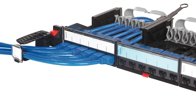 پنل شبکه و کابل‌های متصل