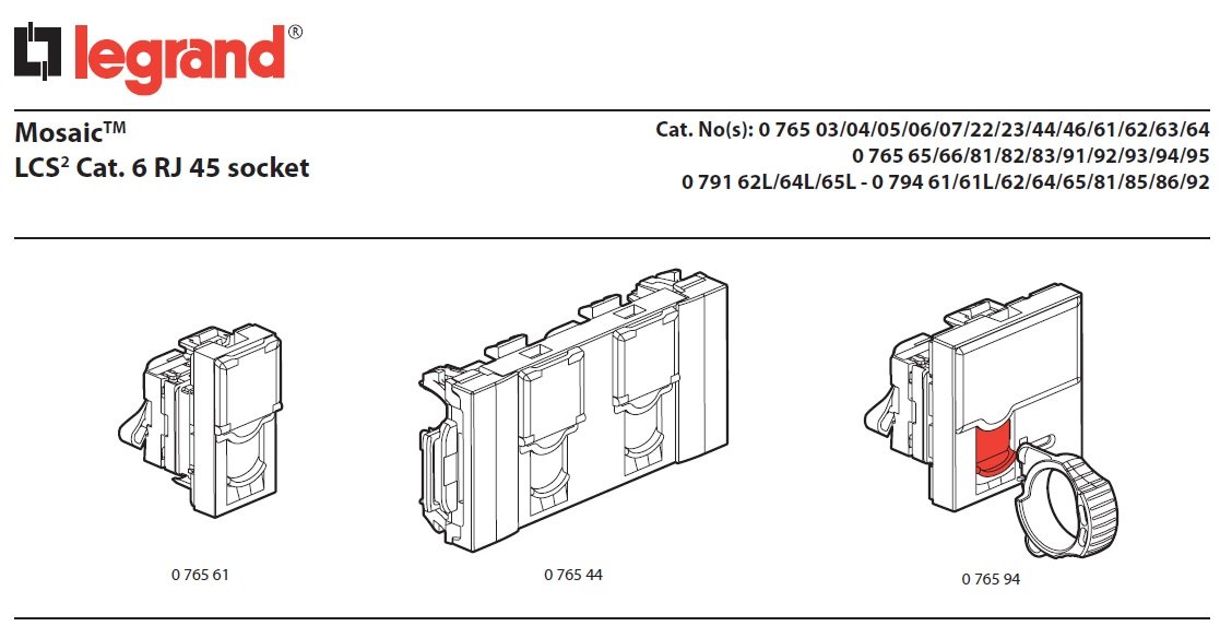 ویژگی های کیستون شبکه Cat6utp لگراند - 76561